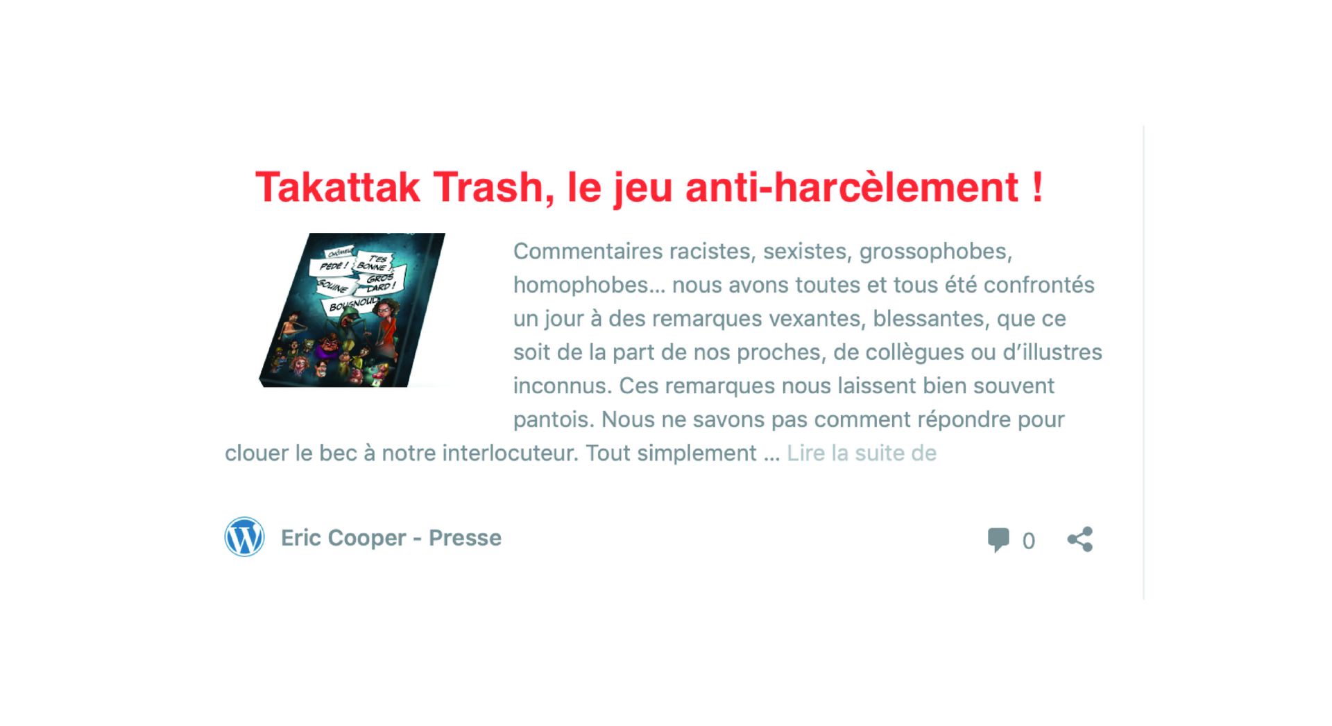 Jeu De Cartes Takattak À La Récré - Jeu De Répartie En Famille - Dès 8 Ans - 52 Cartes Piques